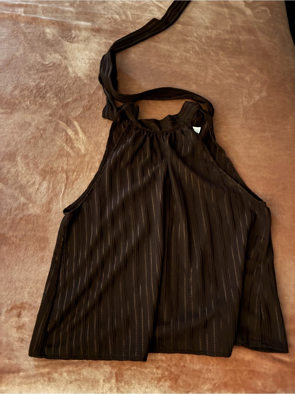 H&M Black Ribbed Halter Camisole